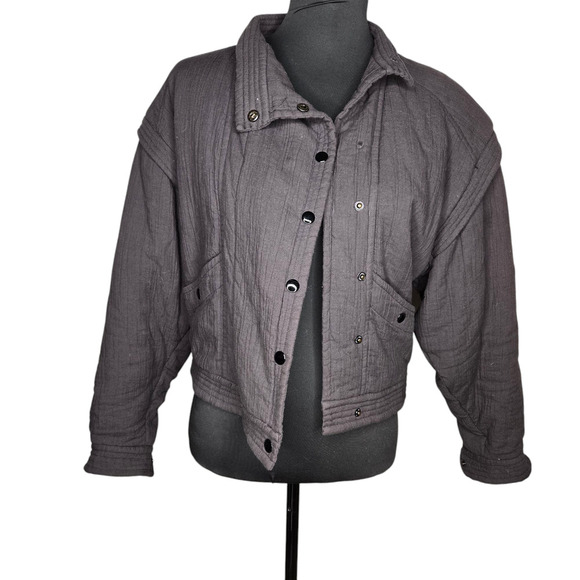 Isabel Marant Etoile Boston Cotton-Blend Bomber Jacket Size: 34 - Picture 2 of 8